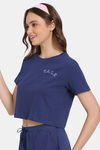 Rosaline Yale University Crop Length Loungewear Top - Bellwether Blue — thumbnail 2